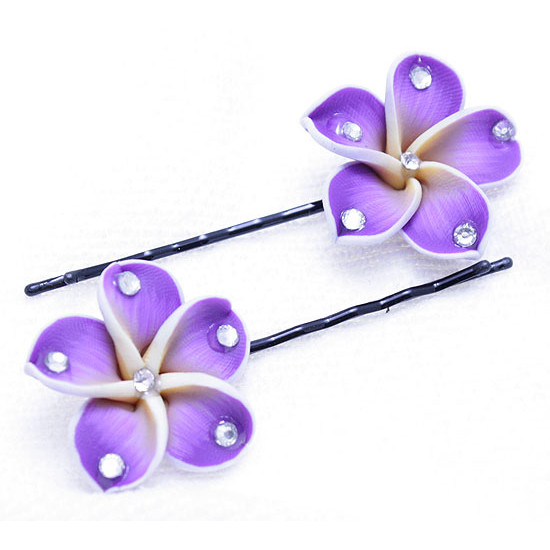 555 - Flower Bobby Pin 2/Card Assorted