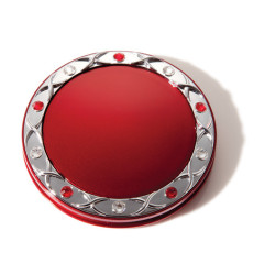 M799 - 5X & Normal View Rhinestone Compact Mirror Ruby